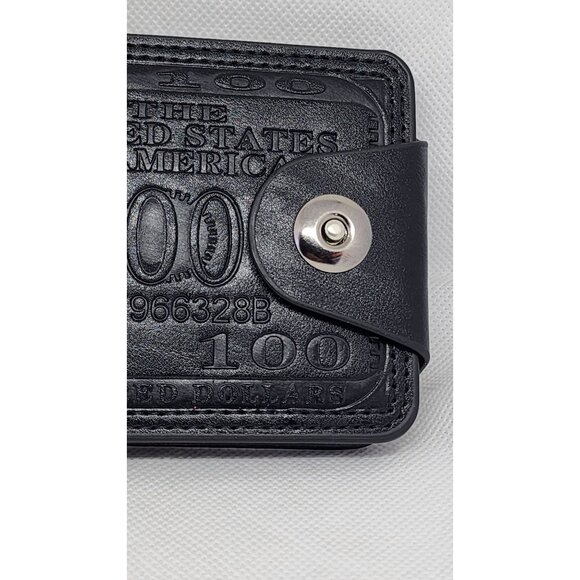 Black Faux Leather US Dollar Wallet: Multi-card Slots, Magnetic Snap Closure - Picture 13 of 13